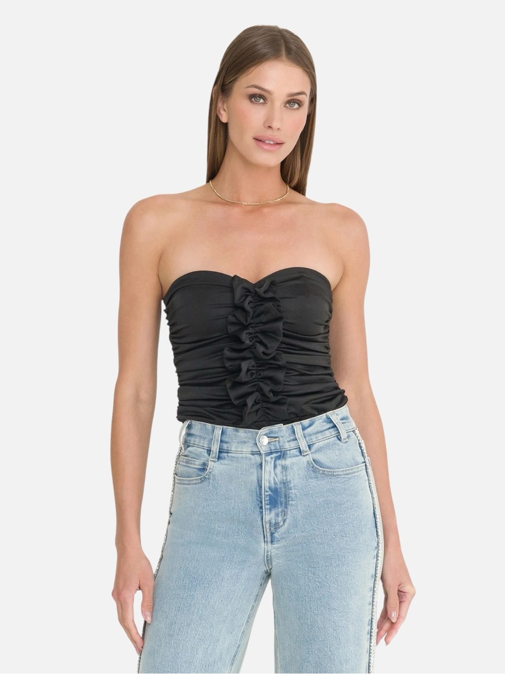 Generation Love Phoebe Ruffle Bodysuit | Black | Fits Like XS | NWT